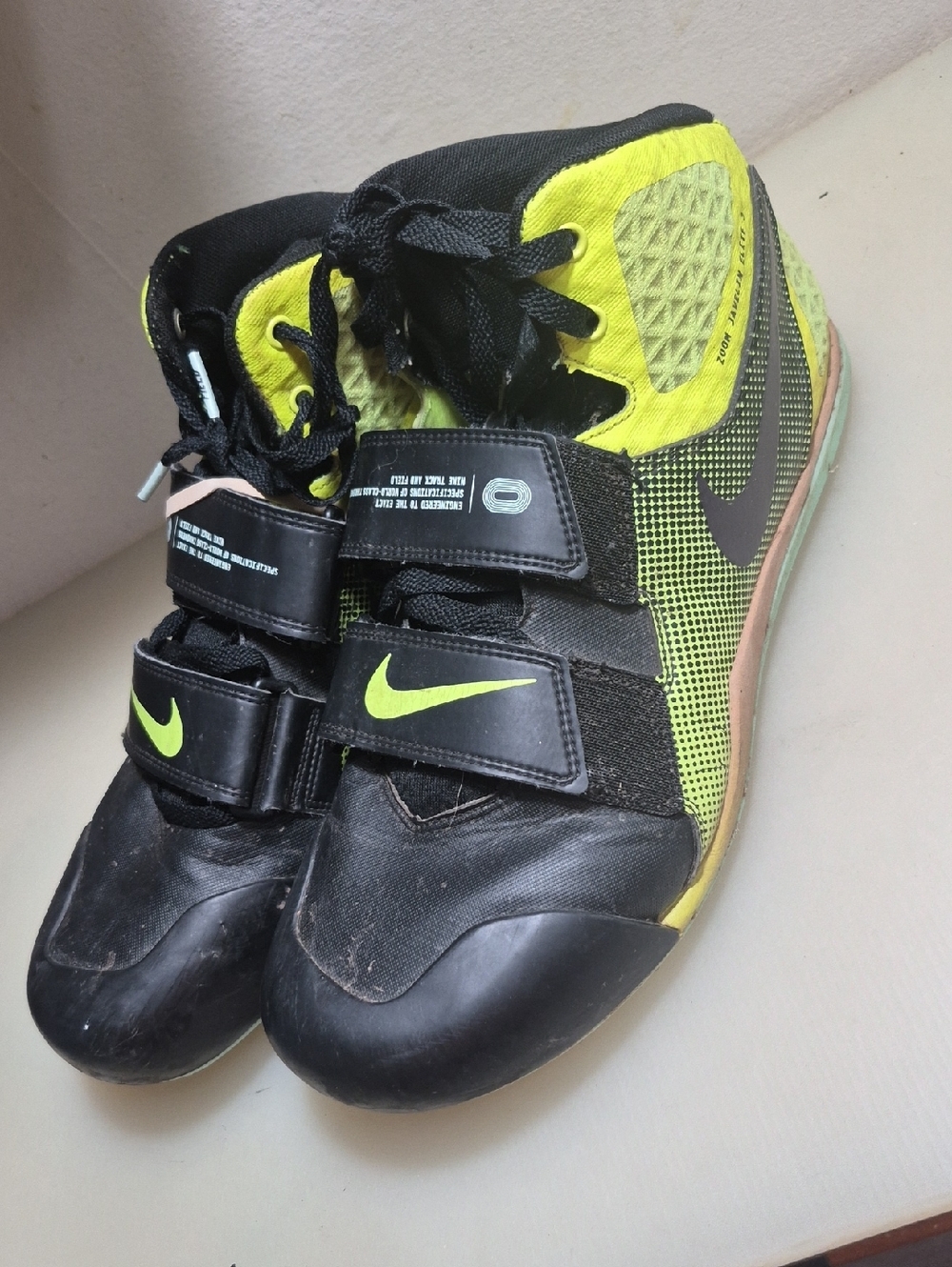 Nike Kids Black and Neon Yellow High-Top Sneakers